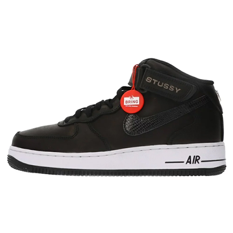 ×STUSSY AIR FORCE 1 MID BLACK SNAKESKIN DJ7840-001